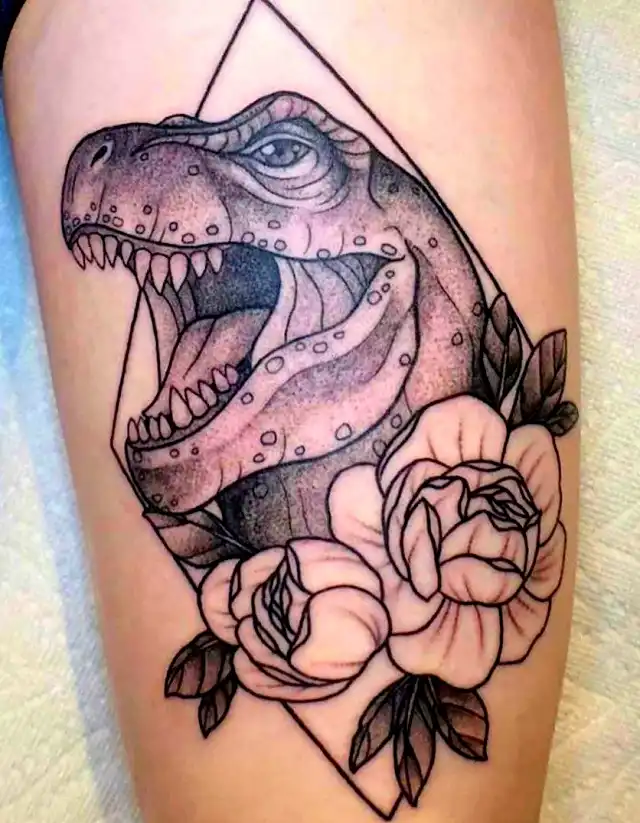 modern and simple dinosaur tattoo